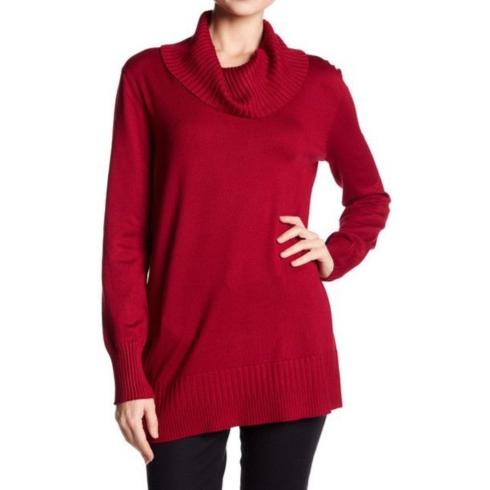 Cable & Gauge Turtleneck Long Sleeve Knit Top